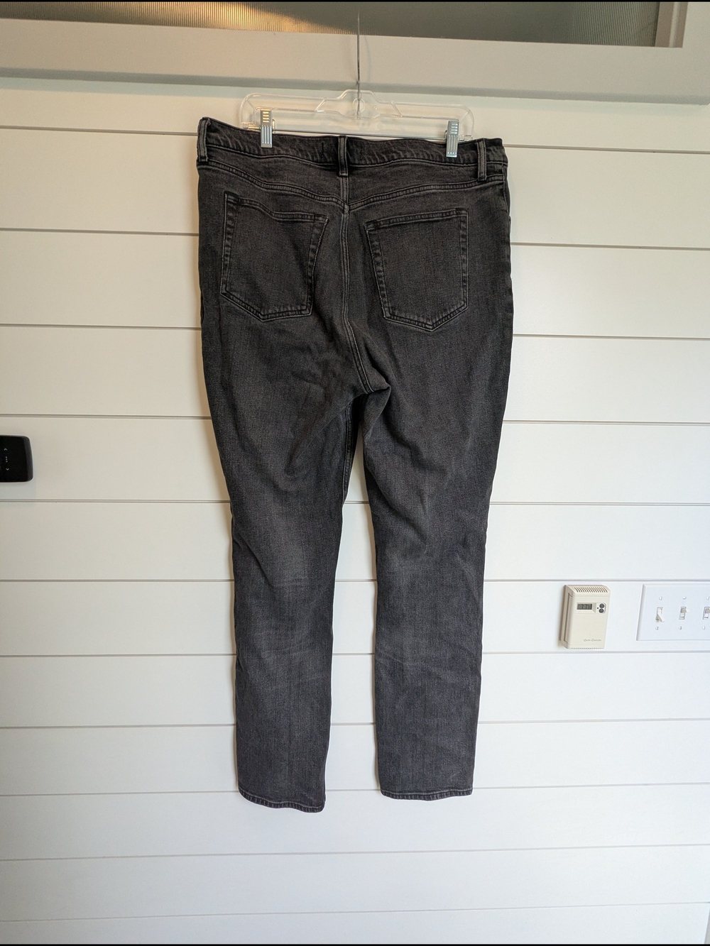 Abercrombie & Fitch 90s Slim Straight Jeans Criss Cross 33 / 16 Long Black - Picture 5 of 15